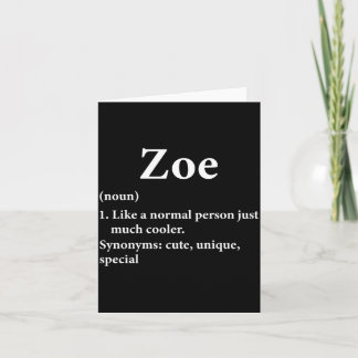 Zoe Name Definition Funny D Card