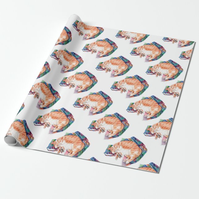 Zoe's Winter Nap Wrapping Paper (Unrolled)