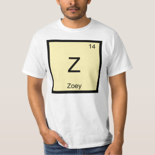Zoey Name Chemistry Element Periodic Table T-Shirt