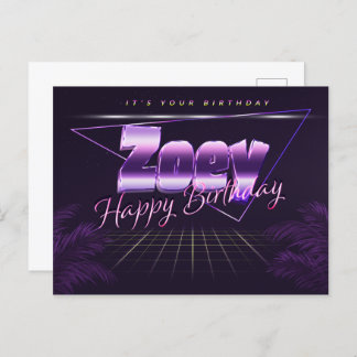 Zoey Name First name pura postcard birthday