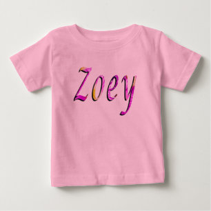 Zoey, Name, Logo, Baby Girl Pink T-shirt
