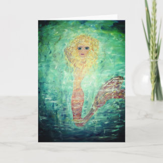 "Zoey" The Mermaid, Blank Greeting Card