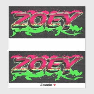 Zoey Vorname Name Graffiti Aufkleber Sticker