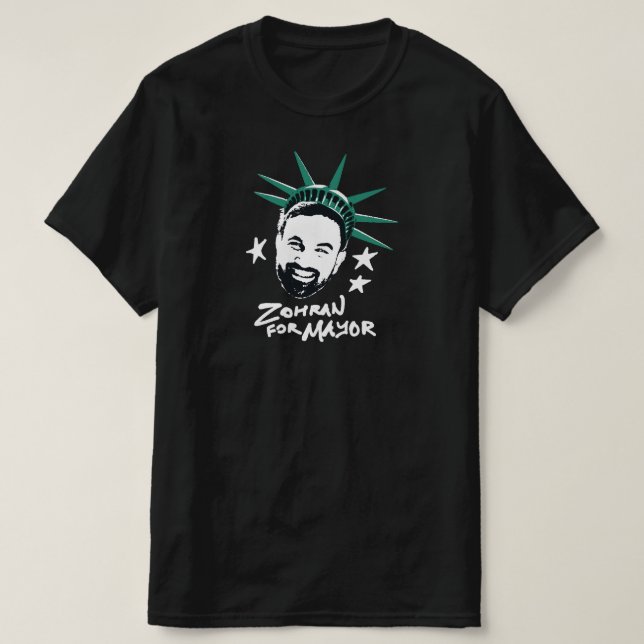 ZOHRAN FOR MAYOR Dark Tee (Design Front)