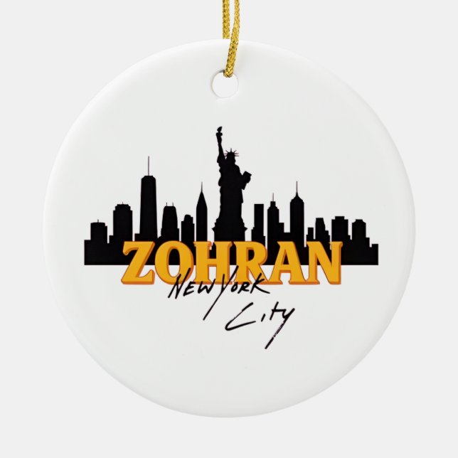 Zohran Mamdani for Mayor NYC Democratic Ceramic Tree Decoration (Front)