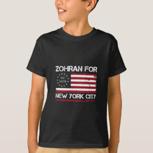 Zohran Mamdani for NYC Mayor with US Flag T-Shirt