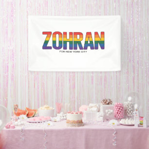 Zohran Mayor of NYC LGBTQ USA Democrat Banner