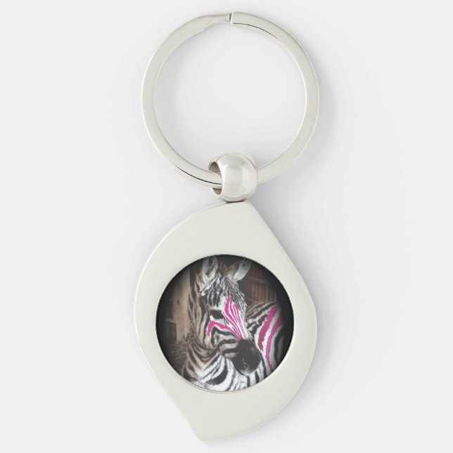 Zola the Zebra metal keychain (Front)