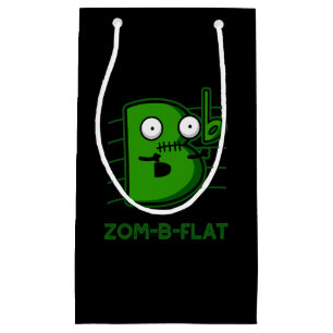 Zom-B-Flat Funny Zombie Music Pun Dark BG Small Gift Bag