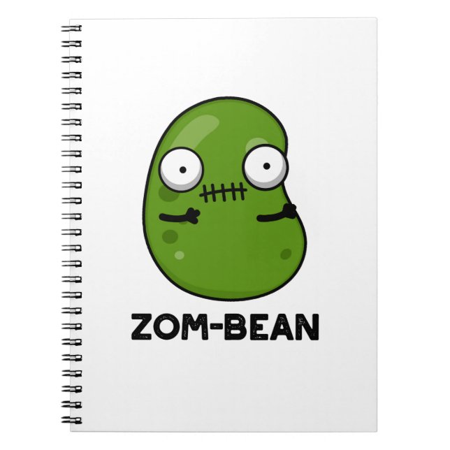 Zom-bean Funny Halloween Zombie Bean Pun  Notebook (Front)