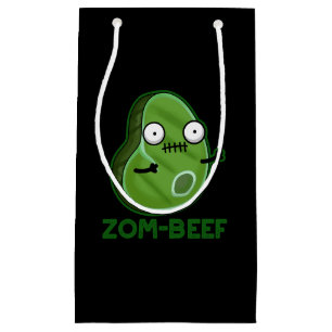 Zom-beef Funny Zombie Meat Pun Dark BG Small Gift Bag