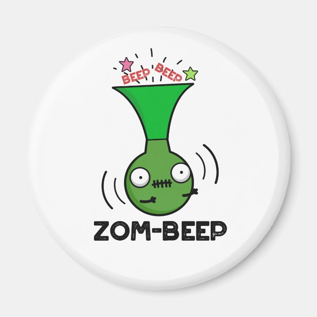 Zom-beep Funny Halloween Zombie Honker Pun Magnet (Front)