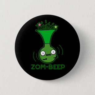 Zom-beep Funny Zombie Honker Pun Dark BG 6 Cm Round Badge