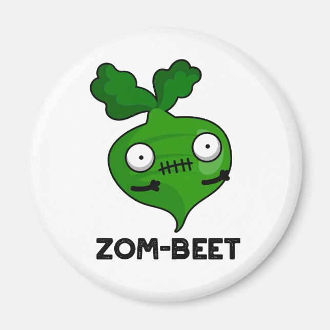Zom-beet Funny Halloween Zombie Beet Pun Magnet (Front)