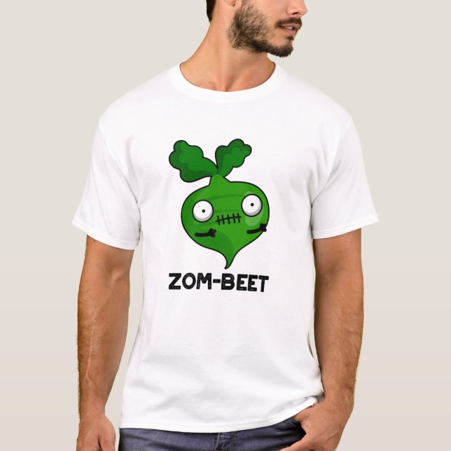 Zom-beet Funny Halloween Zombie Beet Pun T-Shirt (Front)