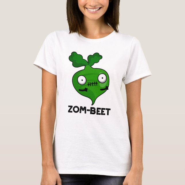 Zom-beet Funny Halloween Zombie Beet Pun T-Shirt (Front)