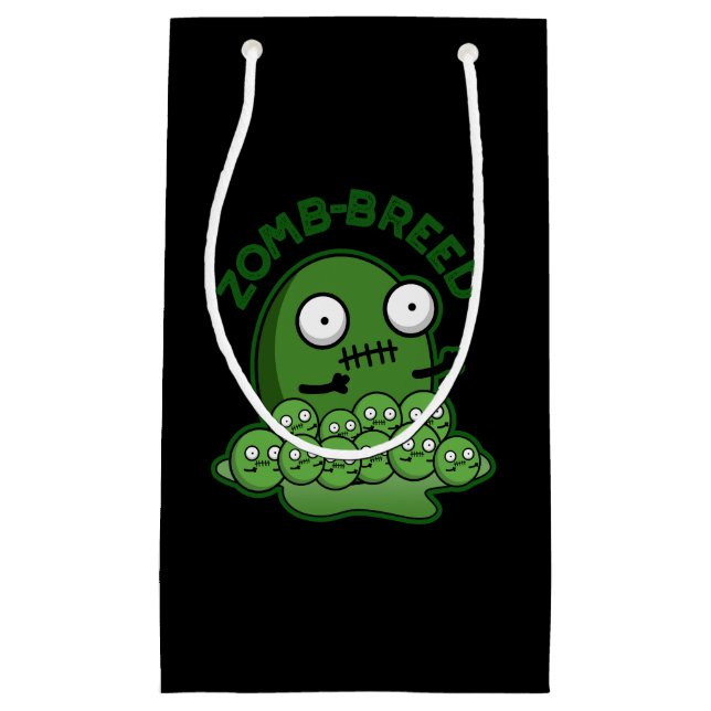 Zom-breed Funny Zombie Breed Pun Dark BG Small Gift Bag (Front)