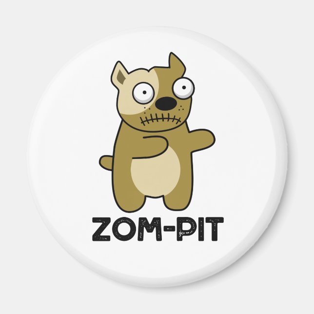 Zom-pit Funny Halloween Zombie Pit Bull Pun  Magnet (Front)