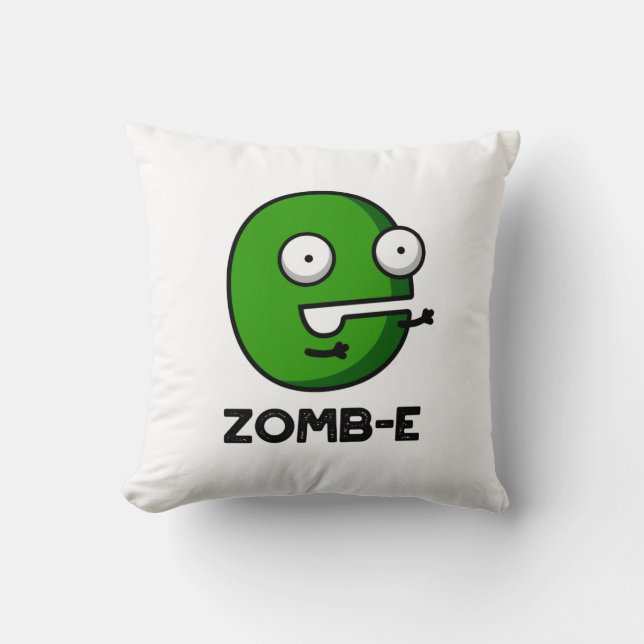 Zomb-E Funny Halloween Zombie Alphabet Pun  Cushion (Front)