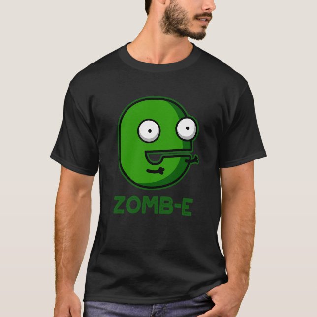 Zomb-E Funny Halloween Zombie Alphabet Pun  T-Shirt (Front)