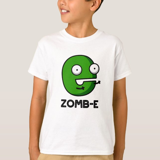 Zomb-E Funny Halloween Zombie Alphabet Pun  T-Shirt (Front)