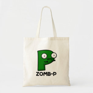 Zomb-P Funny Halloween Zombie Alphabet Pun  Tote Bag