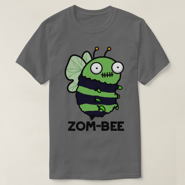 Zombee Cute Halloween Zombie Bee Pun TShirt (Design Front)