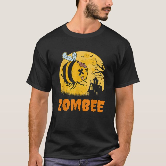 Zombee Funny Zombie Undead Monster Pun Halloween C T-Shirt (Front)
