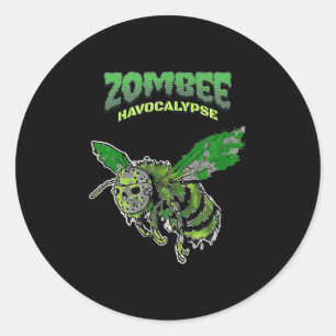 Zombee Havocalypse Soky Funny Halloween Bee W_hock Classic Round Sticker