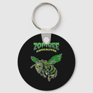 Zombee Havocalypse Spooky Funny Halloween Bee Whoc Key Ring