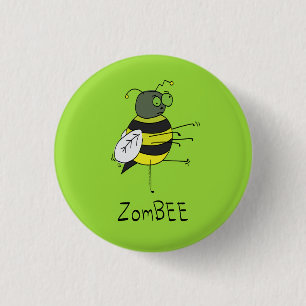 ZomBEE Zombie Bee Halloween Button