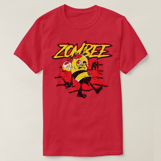 Zombee Zombie Bee Halloween For Beekeper  Yellow B T-Shirt (Design Front)