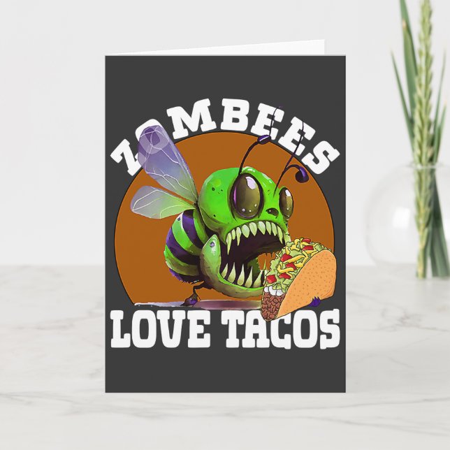Zombees Love Tacos Zombee Zombie Bee Card (Front)