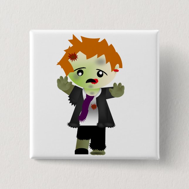 Zombie 15 Cm Square Badge (Front)