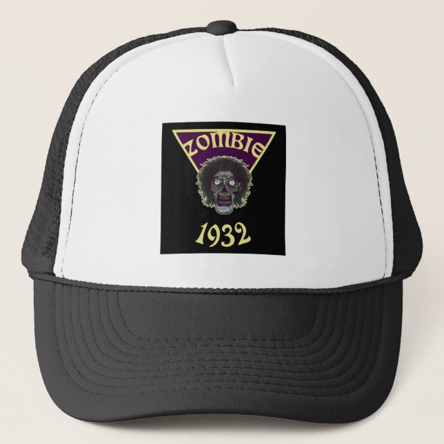 ZOMBIE 1932 Purple Yellow Trucker Hat (Front)