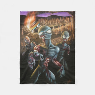 Zombie Aliens Fleece Blanket