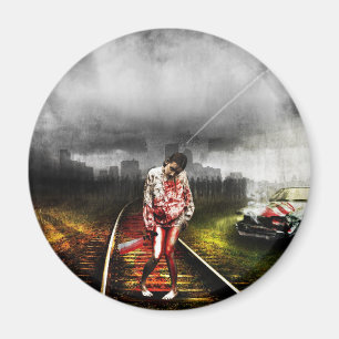 Zombie apocalypse artistic illustration magnet