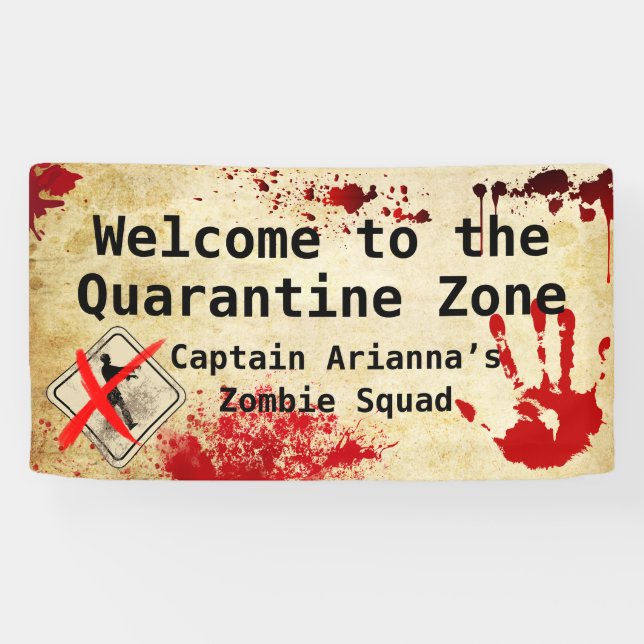Zombie Apocalypse Birthday | Halloween Biohazard Banner (Horizontal)