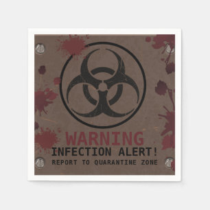 Zombie Apocalypse Birthday Halloween Biohazard Napkin