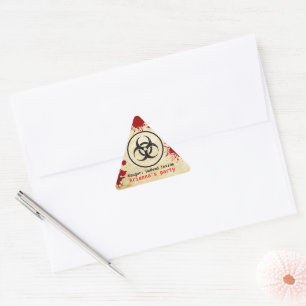 Zombie Apocalypse Birthday Halloween Biohazard Triangle Sticker