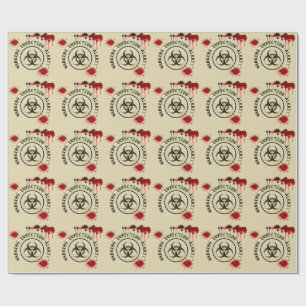 Zombie Apocalypse Birthday Halloween Biohazard Wrapping Paper
