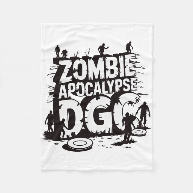Zombie Apocalypse Dgc Funny Disc Golf Zombie Lover Fleece Blanket (Front)