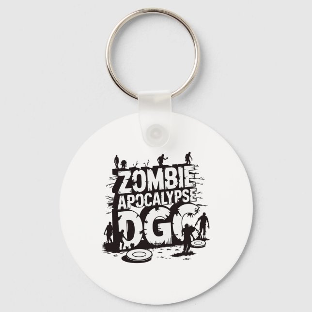 Zombie Apocalypse Dgc Funny Disc Golf Zombie Lover Key Ring (Front)
