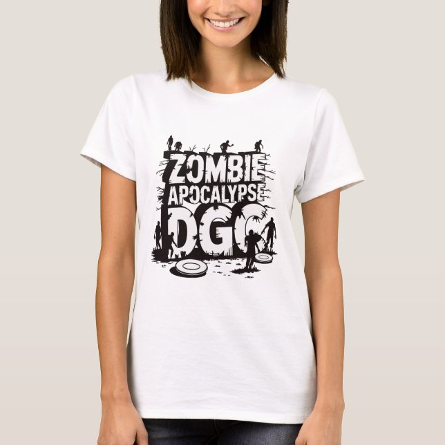 Zombie Apocalypse Dgc Funny Disc Golf Zombie Lover T-Shirt (Front)