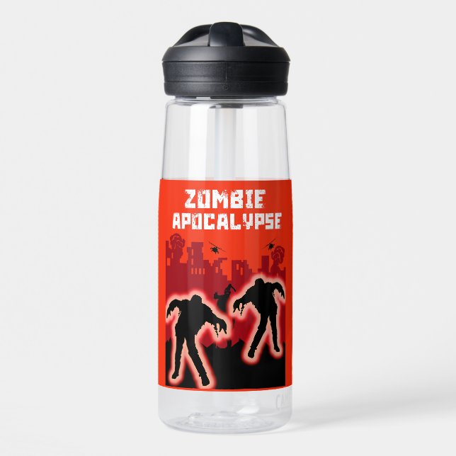 Zombie Apocalypse Gifts Water Bottle (Front)