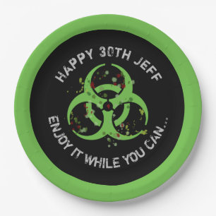 Zombie Apocalypse Gore Splatter Biohazard Paper Plate