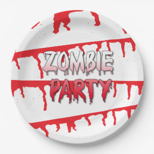Zombie Apocalypse Halloween Party Paper Plate