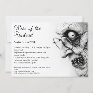 Zombie Apocalypse Halloween Undead Party Alert Invitation