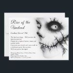 Zombie Apocalypse Halloween Undead Party Alert Invitation<br><div class="desc">Invite your guests to a thrilling zombie apocalypse Halloween party with this chilling undead invitation! Featuring eerie zombie artwork,  this invitation sets the perfect creepy atmosphere for your spooky event. Customise your details and get ready for a night of survival and scares.</div>