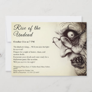Zombie Apocalypse Halloween Undead Party Alert Invitation